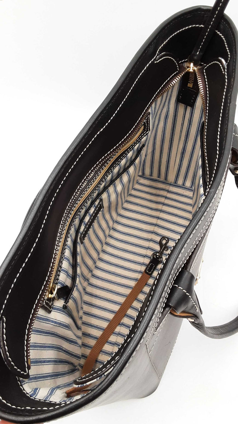 Dooney & Bourke Beacon Collection Slip Tote In Matte Black Leather Fw1025rzdu