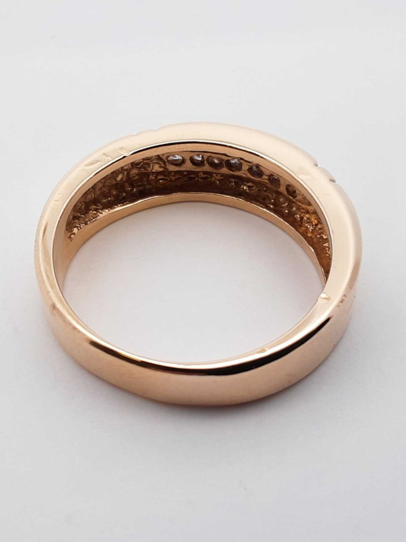 0.12 Cttw Diamond & 14k Yellow Gold Channel Ring 6.8 Grams Size 9.25 Fw0425rzxdu