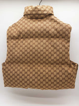 Gucci Gg Tan Canvas Puffy Vest Size S Do0326lxzxde