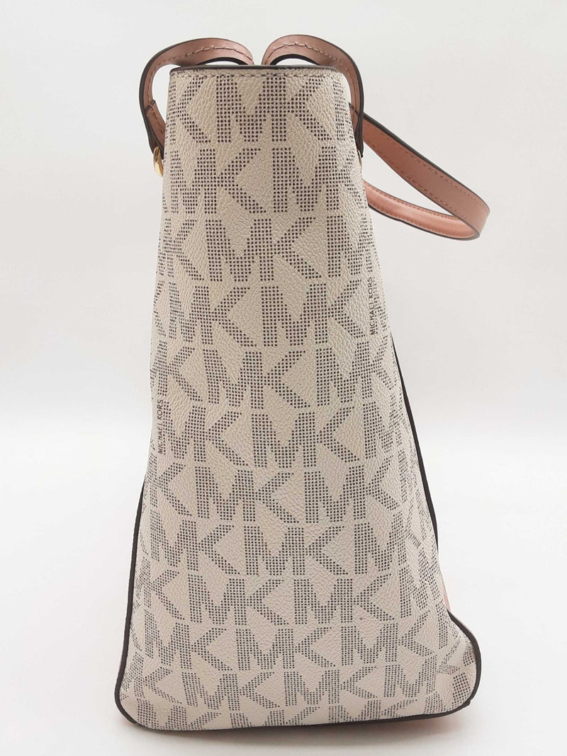 Michael Kors Voyager Ballet Pink Tan Signature Tote Bag Do0525pxde