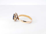 Sapphire & Diamond Halo Ring In 14k Yellow Gold 3.5 Grams Size 7 Fw0625orxdu