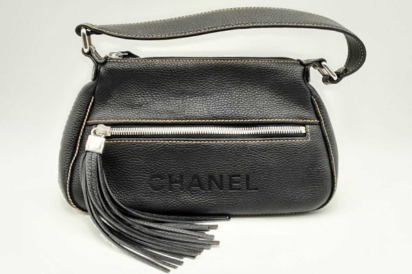 Chanel Lax Tassel Black Leather Shoulder Bag Eb1224rxzdu