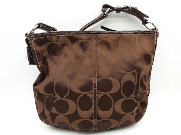 Coach Brown Signature Satin Hobo Bag Do0325wxde