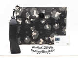 Mcm Wrist Pouch In Visetos Camo Floral Coated Canvas Fw1225lzxdu