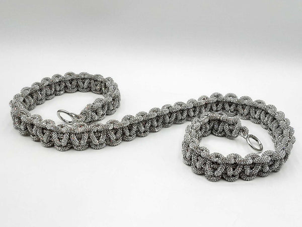 Panoptic Silver Rhinestone Crossbody Bag Strap Fw1224wsde