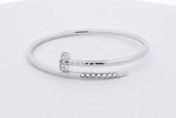 Cartier Juste Un Clou 18k White Gold Diamond Bracelet 9.2g Size 14 Eb0826rxxzsa