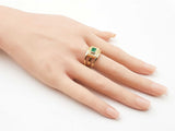 0.50 Cttw Bezel-set Emerald 14k Yellow Gold Multi Band Ring 4.4 Grams Size 6.75 Fw1225ozxdu