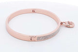 Michael Kors Rose Gold Tone Logo Lock Bangle Bracelet 18.1 Grams Eb0125wxsa