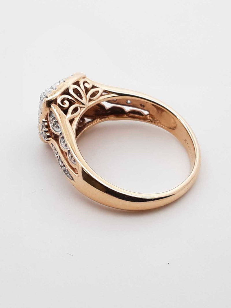 Keepsake 0.48 Cttw Diamond & 10k Gold Halo Ring 5.4 Grams Size 8.5 Fw0725orxdu