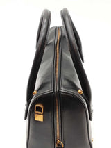 Versace Roomy Black Leather Boston Bag Eb0926rxzde