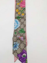 Gucci Gg Monogram Flora Silk Ribbon Scarf Eb0926lxzsa