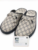Gucci Gg Supreme Monogram Horsebit Slippers Uk Size 11 Eb0926oxzsa