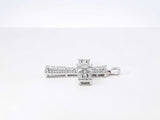0.98 Cttw Diamond & 10k White Gold Cross Pendant 3.5 Grams Fw0726orzdu