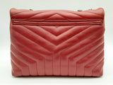 Yves Saint Laurent Loulou Matelasse Chevron Red Leather Shoulder Bag Do0324exzde