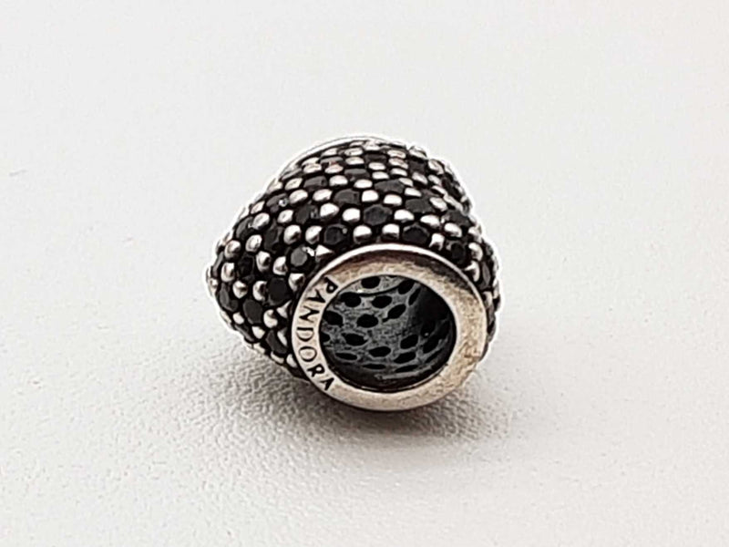 Pandora Pave Set Black Cz Heart 0.925 Sterling Silver Charm Do0424rde
