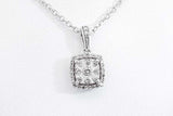 Diamond Pendant Necklace In White Gold 3.7 Grams 18 Inch Eb0824lixdu