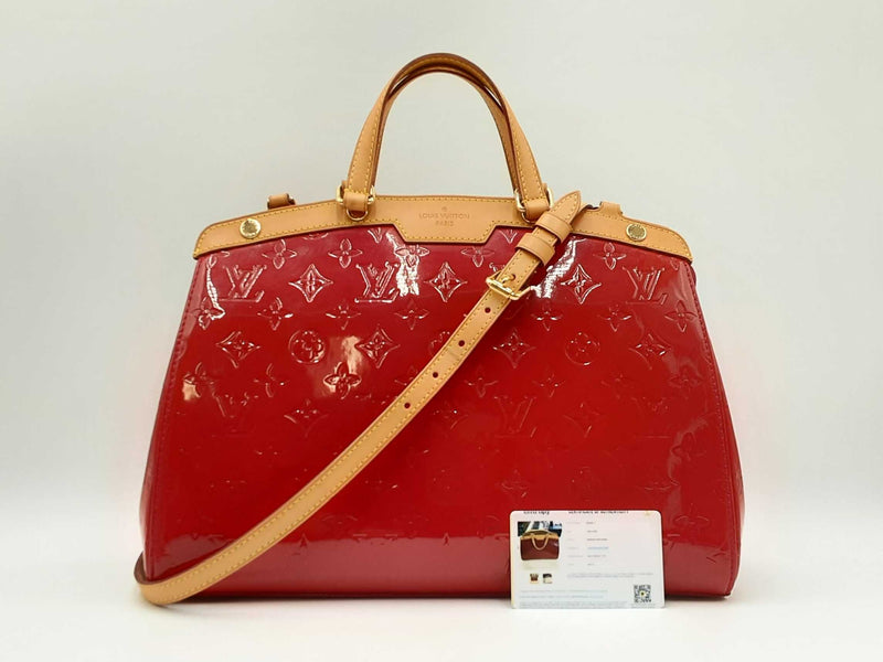 Louis Vuitton Brea Red Monogram Vernis Leather Satchel Fw0325oordu