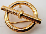 Hermes 32mm Glenan Circular Goldtone Belt Buckle Do0126wrxde