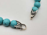 David Yurman 0.925 Silver 24.9g Turquoise Bead Bracelet 7.5 In Do1024loxde