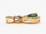 Synthetic Emerald Diamonds 14k Yellow Gold 1.8g Pendant Do0425cxde