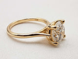 3.15 Ctw Lab Grown Diamond 14k Yellow Gold 4.1g Ring Size 7 Do1124lxzxde