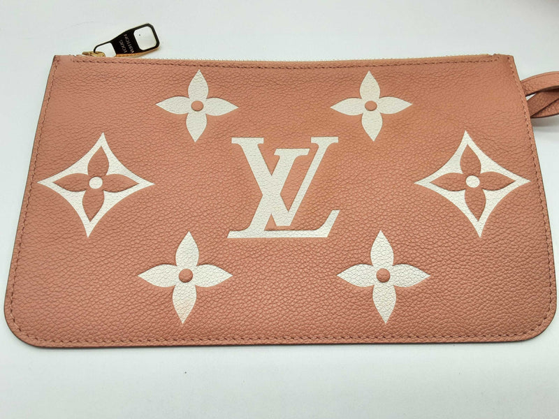 Louis Vuitton Neverfull Pink Creme Monogram Empreinte Leather Tote Bag Do0924lwxzde