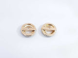 Pavé Diamond & 14k Yellow Gold Halo Earring Enhancers 2.8 Grams Fw0326ozxdu