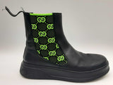 Gucci Gg Elastic Chelsea Black Neon Green Boot Size Uk 11 Mens Do1124lrxde