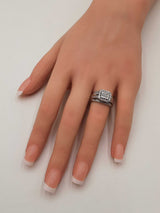 1.12 Cttw Diamond & 10k White Gold Square Halo Ring 5.4g Size 5.5 Fw0826przdu