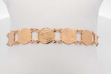 21k Yellow Gold Coin Style Bracelet 8.5 Grams 7 Inch Eb0626iorsa