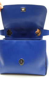 Salvatore Ferragamo Akousa Cobalt Leather Shoulder Bag Eb1125lxzdu
