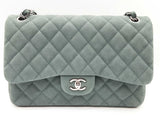 Chanel Jumbo Double Flap Dark Green Caviar Quilted Suede Shoulder Bag Do0125rxzxde