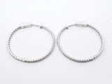 0.60 Cttw Diamond & 14k White Gold Front-facing Hoop Earrings 4.9 Grams Fw0726wrxdu