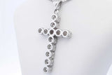 1.2cttw Diamond Cross Pendant Necklace 14k White Gold 10g 19 Inch Eb0426orxzde