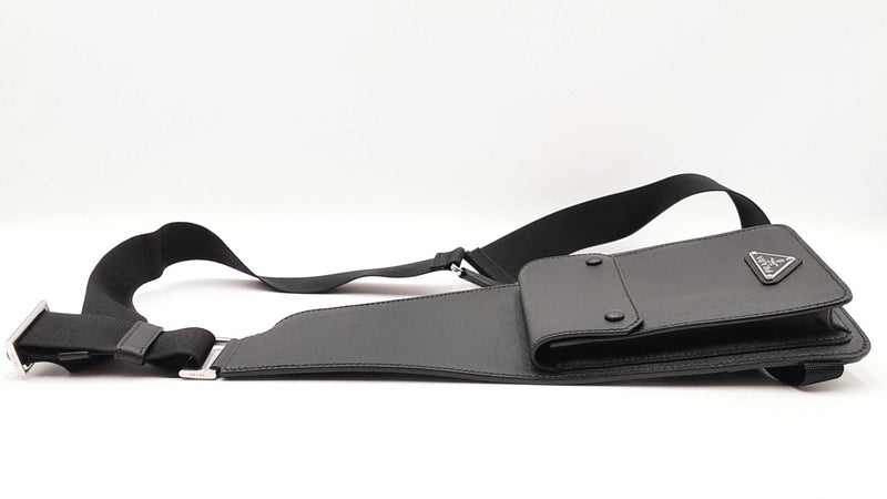 Prada Multi-strap Travel Sling Bag In Black Saffiano Leather Fw0925wrxdu