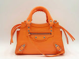 Balenciaga Neo Classic Mini City Bag In Orange Croc-embossed Leather Fw0225pxzdu