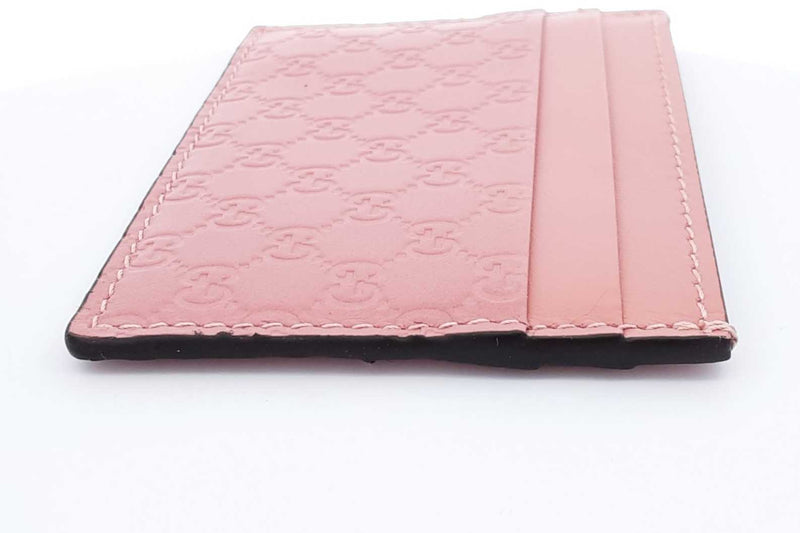 Gucci Microguccissima Pink Leather Card Case Wallet Eb0524exdu