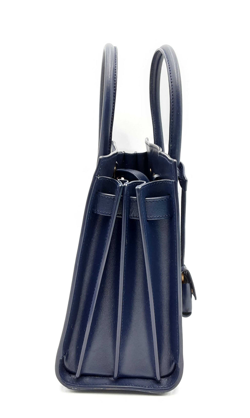 Yves Saint Laurent Navy Blue Leather Sac De Jour Top Handle Bag 144010031787