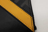 Fendi Ff Diagonal Black & Yellow Stripe Coin Pouch Keychain Wallet Eb0826crde