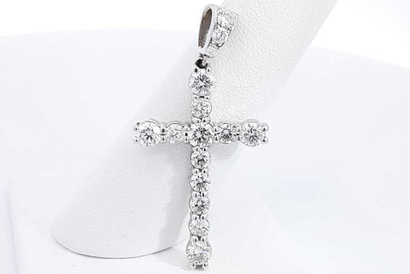 0.46ctw Diamond Cross Pendant In 18k White Gold 4.7 Grams Eb0125orxsa