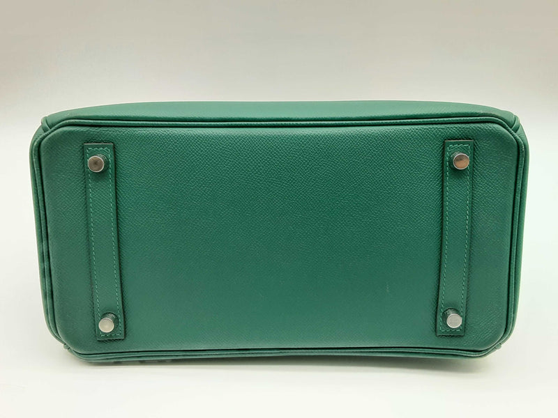 Hermes Birkin 30 Malachite Green Epsom Palladium Hardware Handbag Do1223crxzde