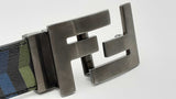 Fendi Reversible Multicolor & Black Leather Belt With Ff Buckle Fw1024rxdu