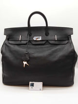 Hermes Birkin Hac 50 Noir Black Clemence Palladium Duffle Bag Do1225lrrxzde