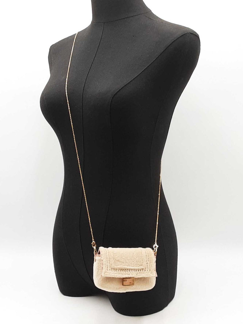 Fendi Nano Baguette Mink Crossbody Bag & Charm Fw0225loxzdu