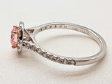 0.55 Carat Fancy Pink Lab Grown Diamond 14k White Gold 2.1g Ring Size 7 Do0525wexde
