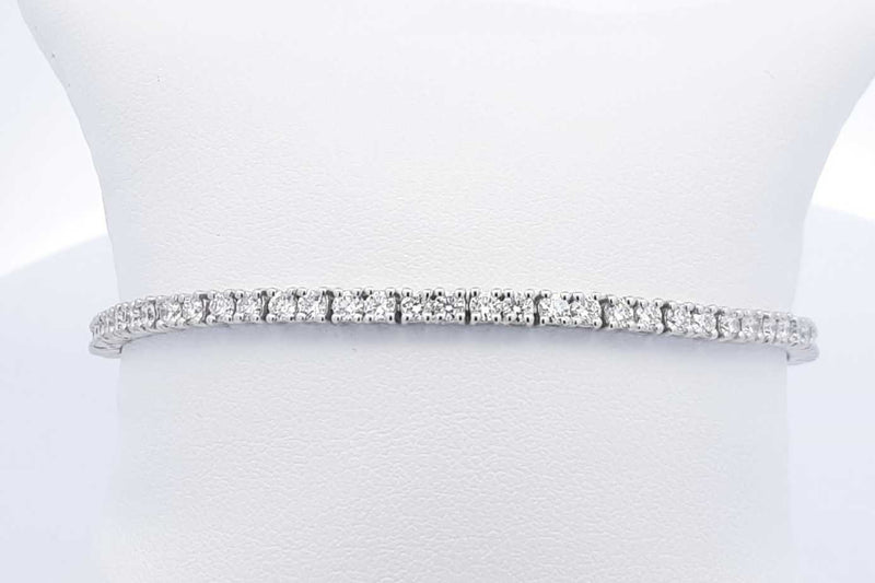 Approx. 3.9ctw Lab Grown Diamond Tennis Bracelet Sterling Silver 7.1g Eb1124wixdu