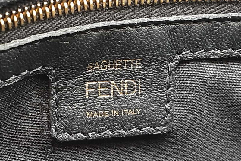 Fendi Black Leather Baguette Shoulder Bag Eb1025cxzdu