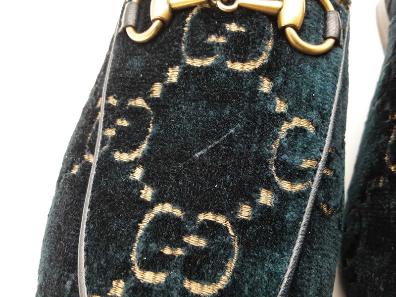 Gucci 475094 Princetown Gg Blue Velvet Mule Slides Size Eu 37 Do0925oxzde