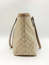 Gucci Ophidia Web Stripe Beige & White Gg Canvas Tote Bag Fw0225izxdu