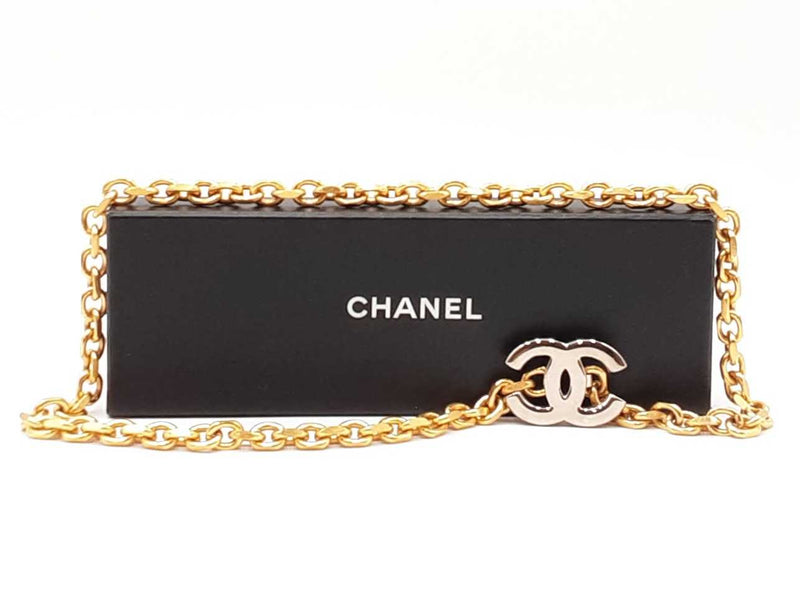 Chanel Cc Logo Silver-tone Belt Buckle & Gold-tone Chain Belt Fw0725ixzdu